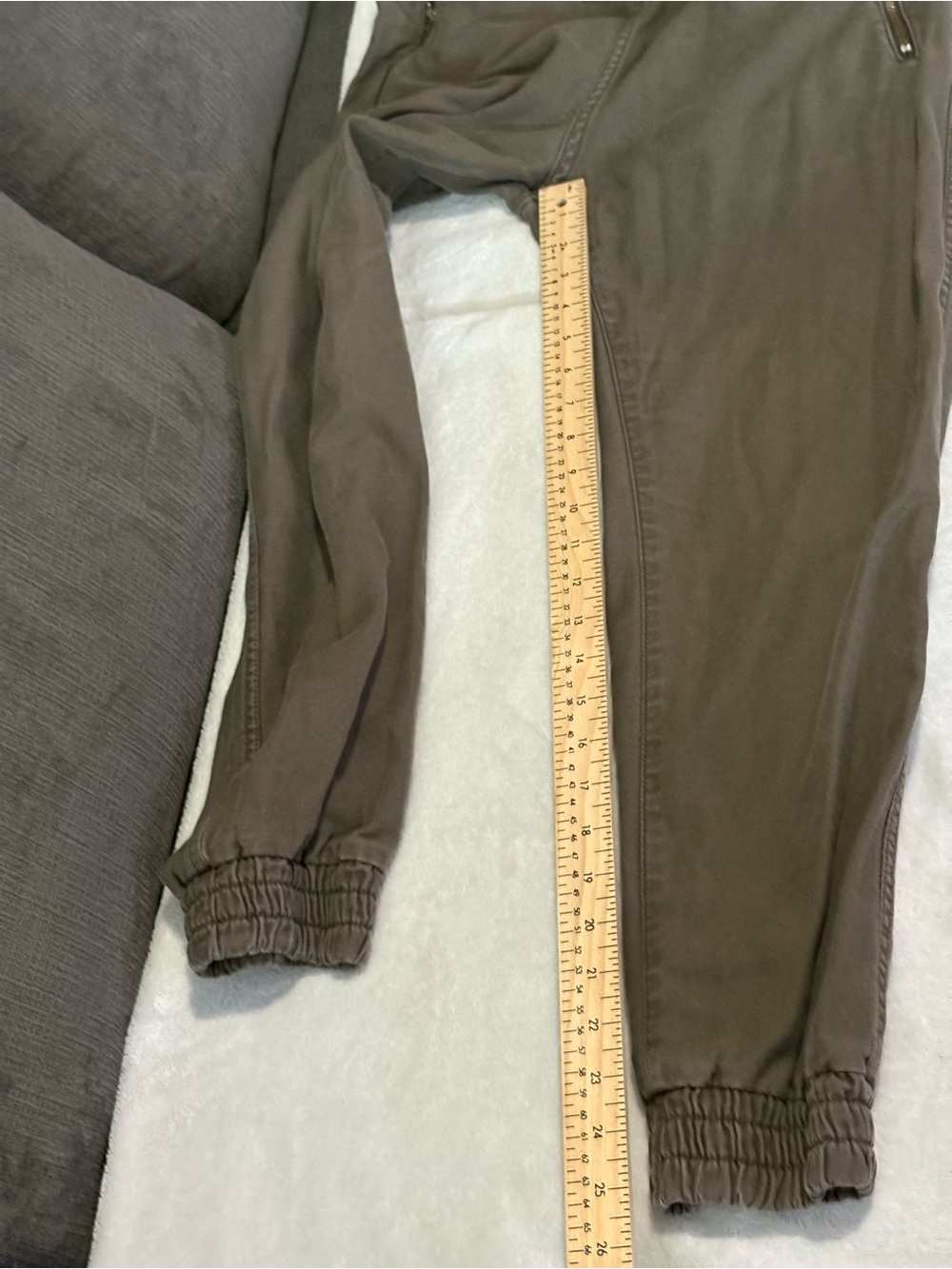 Women TNA Olive Green Drawstring Fleece Jogger Pants Sz 2 100% cotton Athleisure - Picture 14 of 15